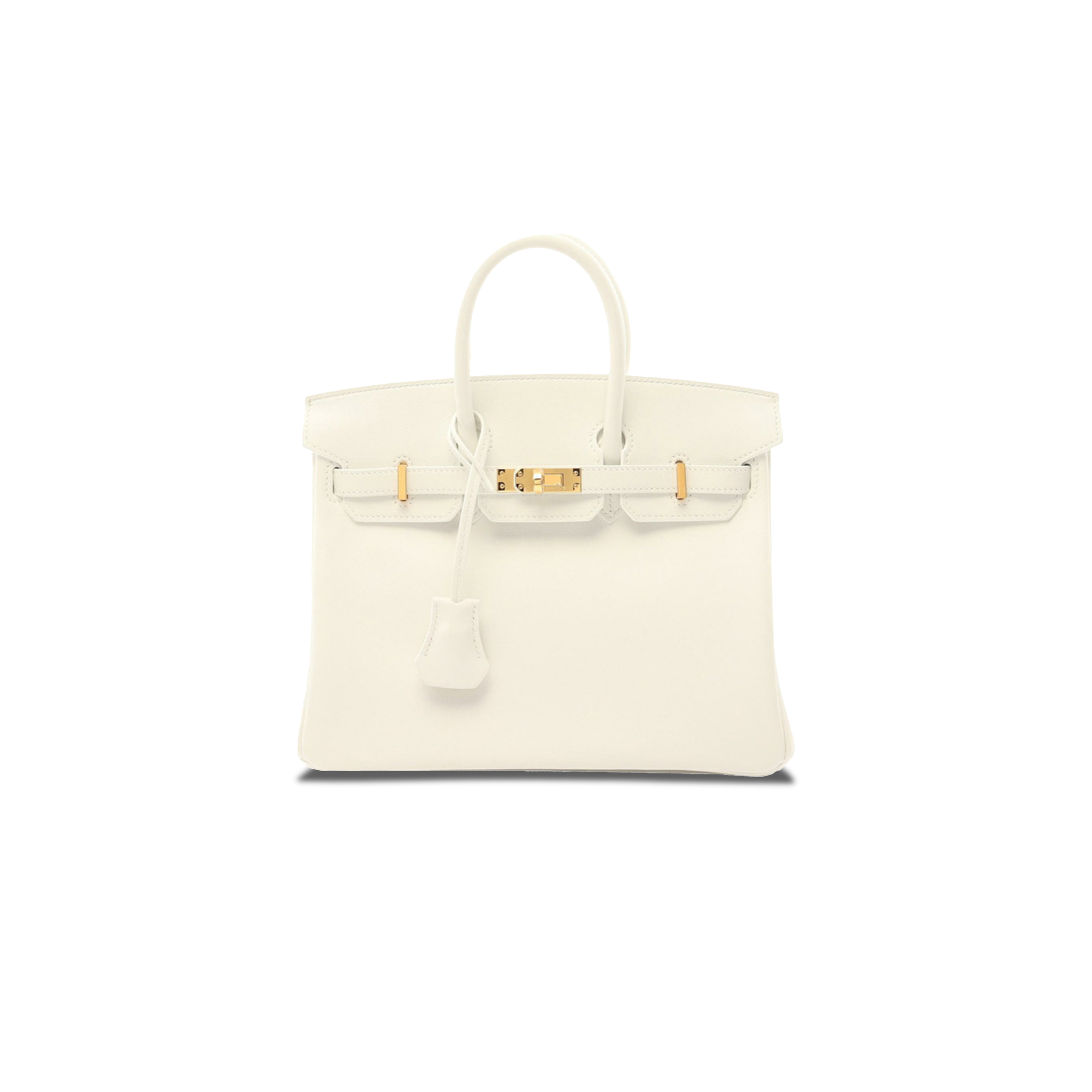 HERMES MASTER BIRKIN 25 TOGO LEATHER MILKSHAKE WHITE WITH AGATE BLUE LINING AND GOLD BUCKLE HANDBAG 2104102324847 (25*20*13cm)